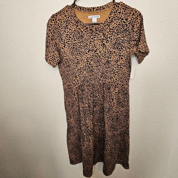 Amazon Women's Dress Small Animal Print Cotton Short Sleeve Dress - Picture 2 of 4